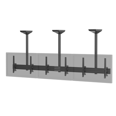 Support TV Plafond Menu Board 3 écrans 45''-50'' Hauteur 100cm Noir