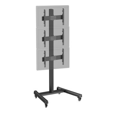 Support TV Sur Roulettes 3 écrans 40''-65'' Hauteur 240cm Noir