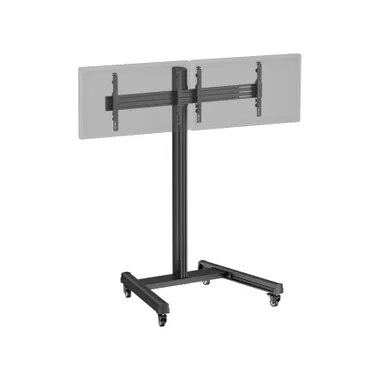 Support TV Sur Roulettes - 2 écrans 43'' - 49'' Hauteur 175cm Noir