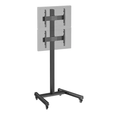 Support TV Sur Roulettes - 2 écrans  40''-65'' Hauteur 240cm Noir