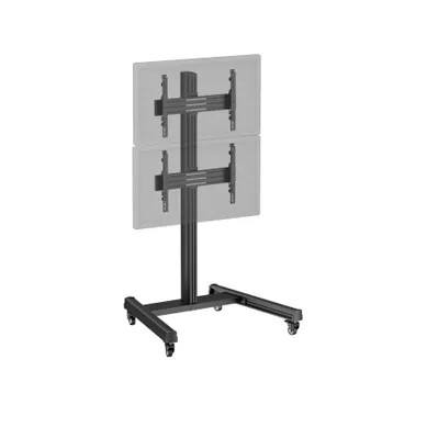 Support TV Sur Roulettes 2 écrans  40''-65'' Hauteur 175cm Noir