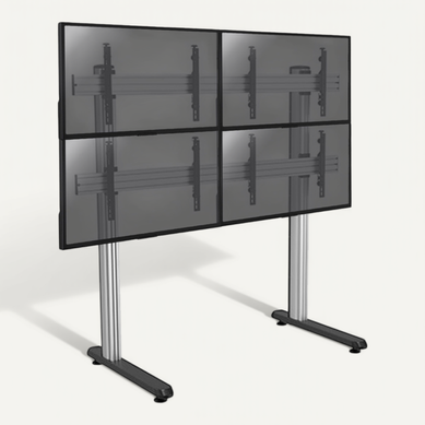 Support Sur Pieds Mur D'images Pour 4 écrans TV 45''-55'' - Hauteur 175cm - A Poser