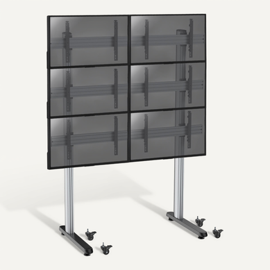 Support Sur Pieds Mur D'images Pour 6 écrans TV 45''-55'' - A Roulettes