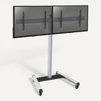 Support Sur Roulettes Pour 2 écrans TV 50'' - 55'' - Hauteur 175cm