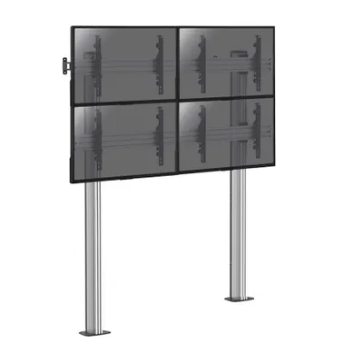Support Sur Pieds Mur D'images Pour 4 écrans TV 45''-55'' - Hauteur 240cm - A Visser