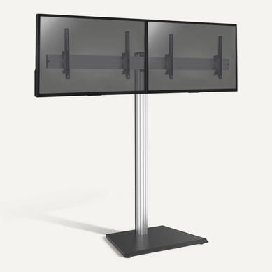 Support Sur Pied Pour 2 écrans TV 43'' - 49'' - Hauteur 175cm - A Poser - Inclinable