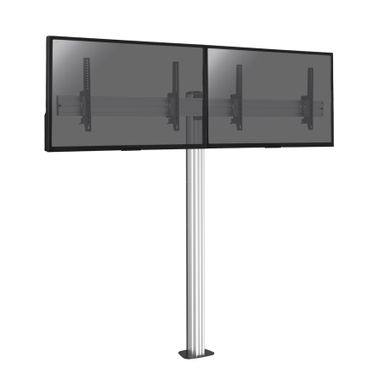 Support Sur Pied Pour 2 écrans TV 43'' - 49'' - Hauteur 175cm - A Visser - Inclinable