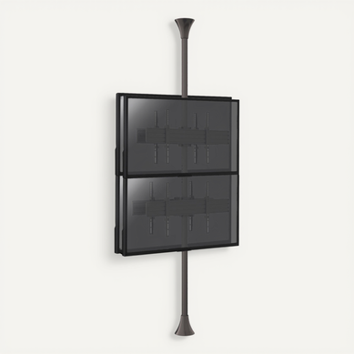 Support Sol-plafond Inclinable Pour 4 écrans TV  Back To Back 32'' - 75'' - Vesa Max 600x400 - Haute