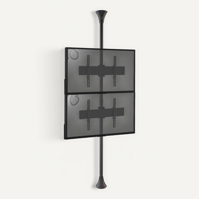 Support Sol-plafond Inclinable Pour 2 écrans TV 32'' - 75'' - Vesa 600x400 - Hauteur 240cm