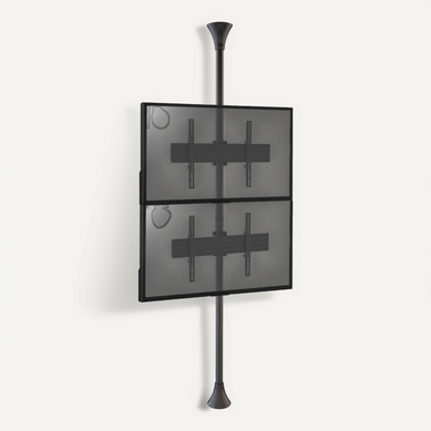 Support Sol-plafond Inclinable Pour 2 écrans TV 32'' - 75'' - Hauteur 240cm