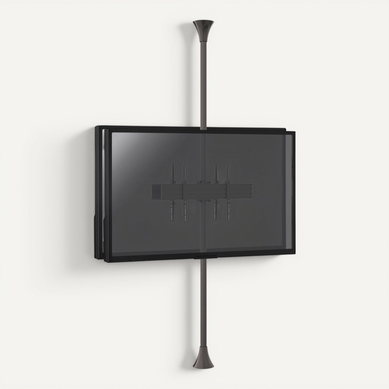 Support Sol-plafond Inclinable Pour 2 écrans TV Back To Back 32'' - 75'' - Vesa 600x400 - Hauteur Ma