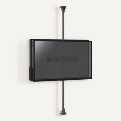 Support Sol-plafond Inclinable Pour 2 écrans TV Back To Back 32'' - 75'' - Hauteur Max 240cm