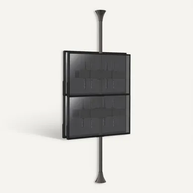 Support Sol-plafond Inclinable Pour 4 écrans TV  Back To Back 32'' - 75'' - Vesa Max 600x400