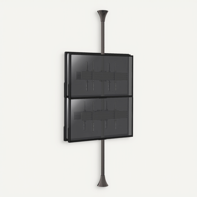 Support Sol-plafond Inclinable Pour 4 écrans TV  Back To Back 32'' - 75''