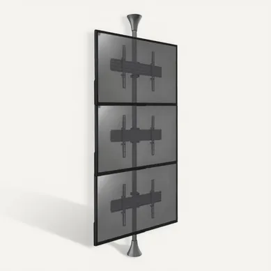 Support Sol-plafond Inclinable Pour 3 écrans TV 32'' - 75'' - Vesa Max 600x400