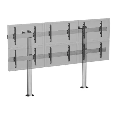 Support TV Sur Pieds - 6 écrans 45''-50'' - Hauteur 180 Cm - A Visser