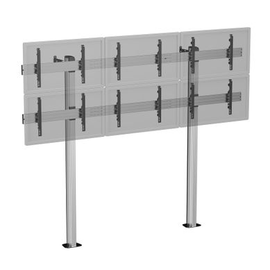 Support TV Sur Pieds - 6 écrans 50''- 55'' - Hauteur 240 Cm - A Visser