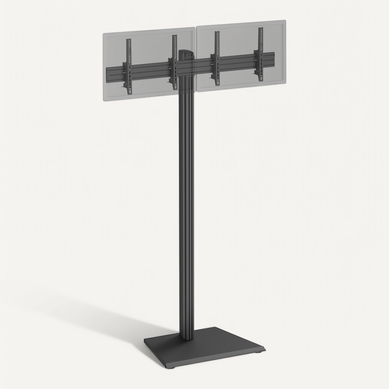 Support TV Sur Pied - 2 écrans 43'' - 49'' Hauteur 240cm À Poser, Inclinable Noir