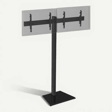Support TV Sur Pied - 2 écrans 50'' - 55'' Hauteur 240cm À Poser Noir