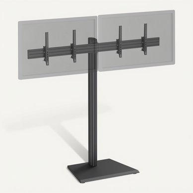 Support TV Sur Pied - 2 écrans 50'' - 55'' Hauteur 175cm À Poser, Inclinable Noir Support TV Sur Pied - 2 écrans 50'' - 55'' Hauteur 175cm À Poser, Inclinable Noir
