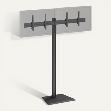 Support TV Sur Pied - 2 écrans 50'' - 55'' Hauteur 240cm À Poser, Inclinable Noir