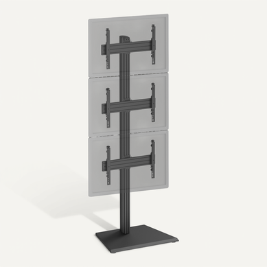Support TV Sur Pied 3 écrans  40''-65'' Hauteur 240cm À Poser Noir