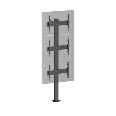 Support TV Sur Pied 3 écrans  40''-65'' Hauteur 240cm À Visser Noir