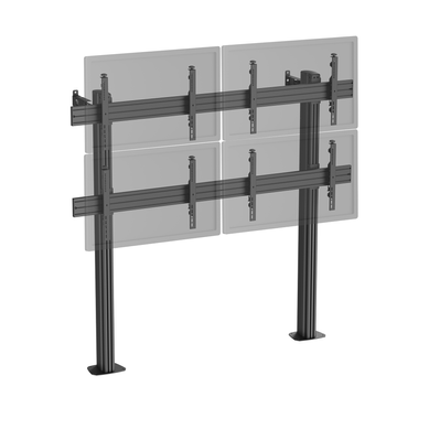 Support TV Sur Pieds - Mur D'images 4 écrans 45''- 55'' Hauteur 175cm À Visser Noir Support TV Sur Pieds - Mur D'images 4 écrans 45''- 55'' Hauteur 175cm À Visser Noir