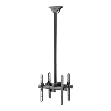 Support Plafond Pour 2 écrans TV 32"-75", Hauteur 106-156cm, Inclinable