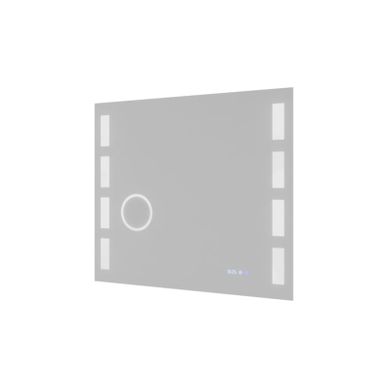 Miroir LED Réglable Excell Plus - 80 X 70 Cm Avec Antibuée, Loupe Et Horloge