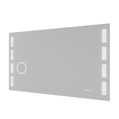Miroir LED Réglable Excell Plus - 120 X 70 Cm Avec Antibuée, Loupe Et Horloge