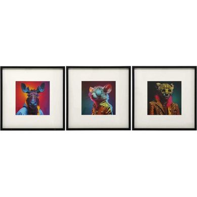 Ensemble De 3 Cadres Animaux Pop
