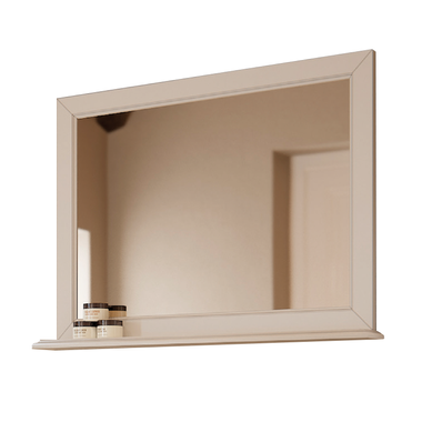 Miroir Mural Boho 94 Cm Blanc Avec Tablette