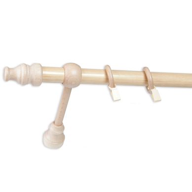 Cris Tringle À Rideau En Bois D. 28 Mm Avec Supports Pin Simple 120 Cm