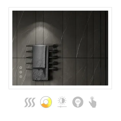 Miroir Lumineux LED Temeo 80 X 100 Cm (2100 Lms) Antibuée + Intensité Et Couleur Réglables