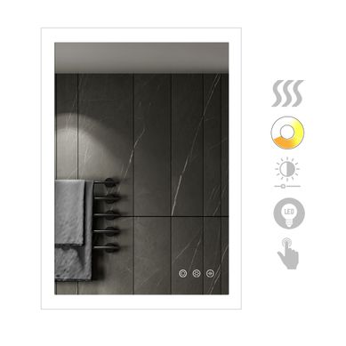 Miroir Lumineux LED Temeo 50 X 70 Cm (2100 Lms) Antibuée + Intensité Et Couleur Réglables