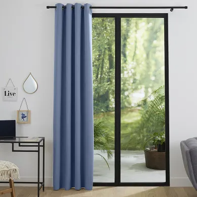 Rideau Occultant Bleu Tendre 140 X 260 Cm