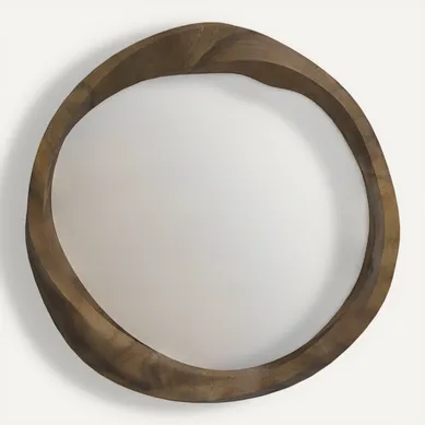 Miroir Rond En Bois De Suar Ondulé D53 Cm - Yong Miroir Rond En Bois De Suar Ondulé D53 Cm - Yong