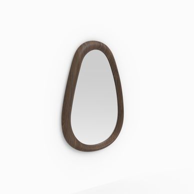 Miroir Ovale En Placage Noyer, 80 X 120 Cm - Yoko Miroir Ovale En Placage Noyer, 80 X 120 Cm - Yoko