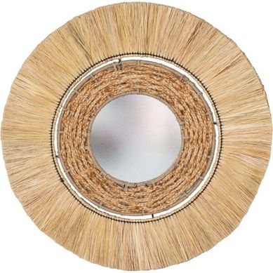 Miroir En Raphia Et Jute 77 Cm
