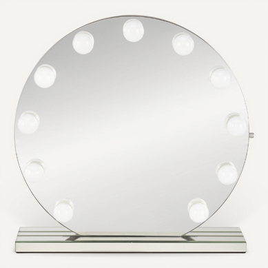 Miroir Rond à Poser Avec Ampoule LED Et Socle Alya Miroir Rond à Poser Avec Ampoule LED Et Socle Alya