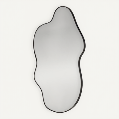 Miroir Mural 56 X 90 Cm En Aluminium Brossé Noir Ely