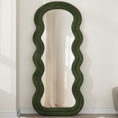 Miroir Moderne Avec Encadrement Vert Olive En Forme De Vagues Wavy Miroir Moderne Avec Encadrement Vert Olive En Forme De Vagues Wavy