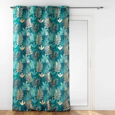 Rideau À Oeillets 140 X 260 Cm Polyester Métallisé Ornella Emeraude