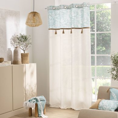 Rideau À Oeillets Hera - 140 X 240 Cm - Coton/polyester Avec Pompons