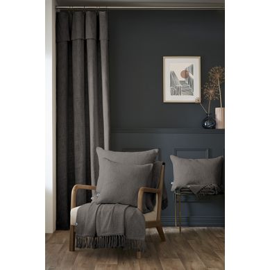 Lot De 2 Rideaux Ajustables Sixtine – 140 X 270 Cm – Coton Flammé – Ardoise