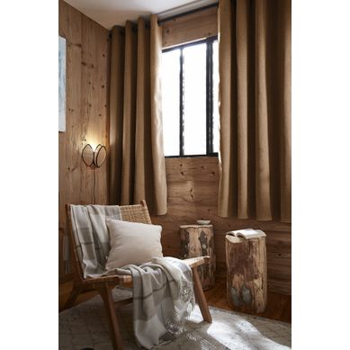 Lot De 2 Rideaux Ultra Occultants Doublés Polaire – Bjorn Camel – 140 X 180 Cm