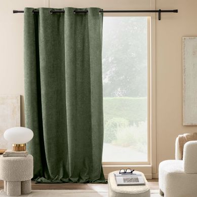 Rideau Tamisant À Oeillets 140 X 260 Cm – Bouclette Unie Winony – Cèdre