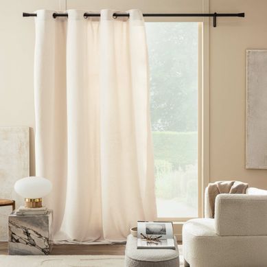 Rideau Tamisant À Oeillets 140 X 260 Cm – Bouclette Unie Winony – Naturel