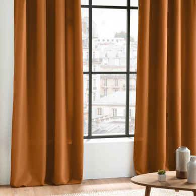 Lot De 2 Rideaux Tamisant À Oeillets 140 X 260 Cm – Polyester Uni Camel - Epure